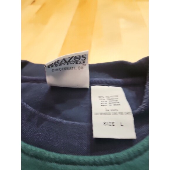 Vintage Mickey & Co Blue & Green Adult Large Sweatshirt Brazos Sportswear 90's - Picture 11 of 16